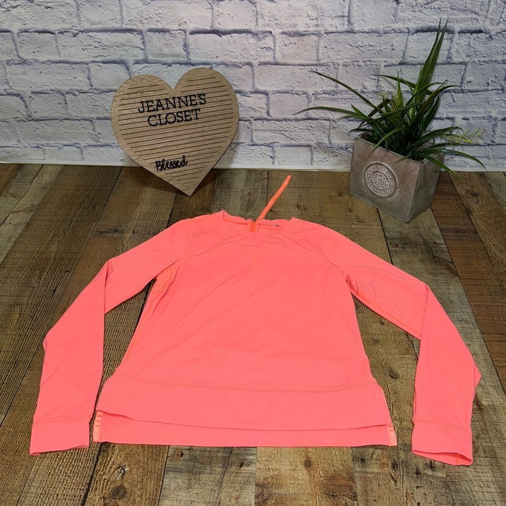 Lululemon Run Warm Up Crew Pullover pop orange size 4